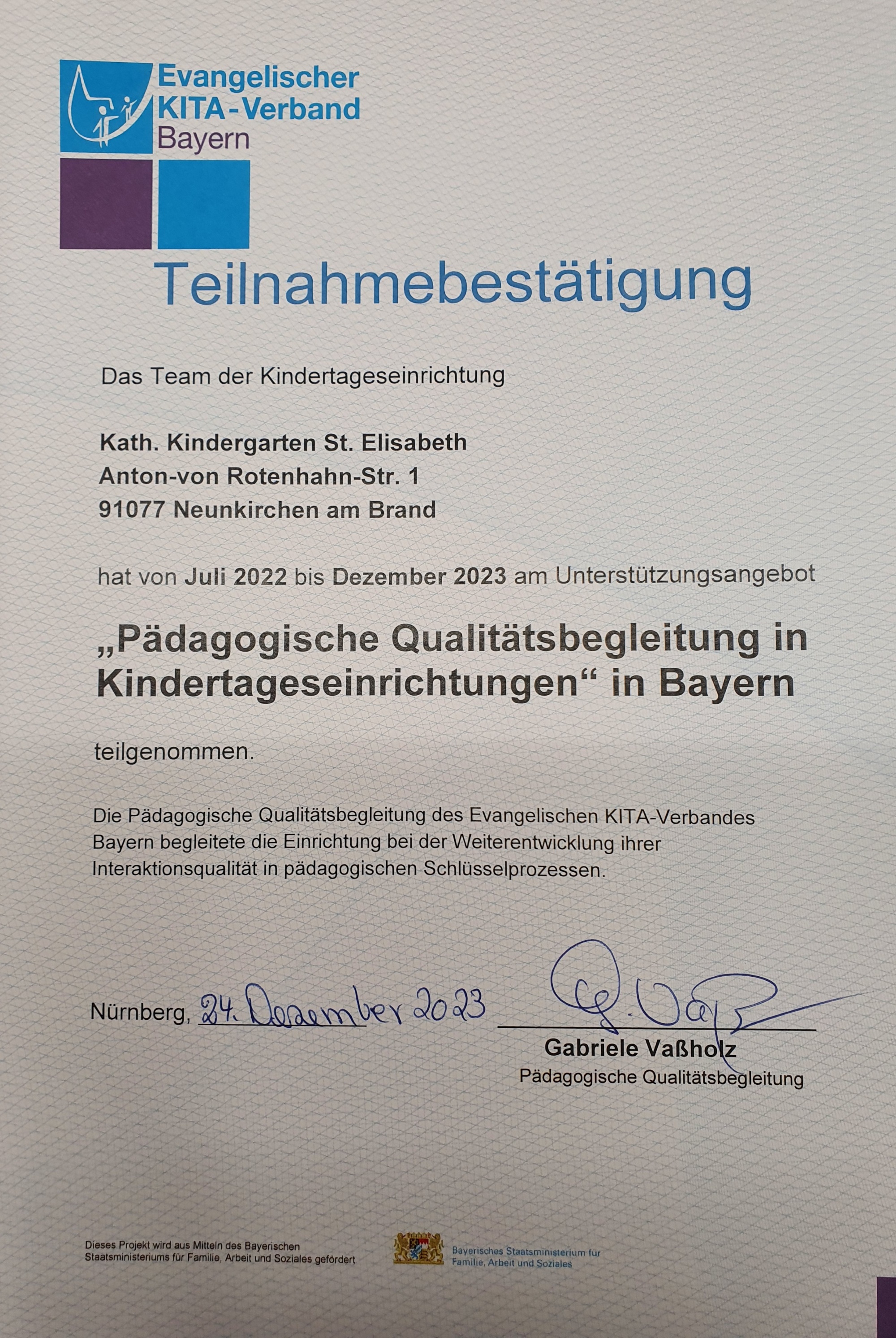PQB- Zertifikat