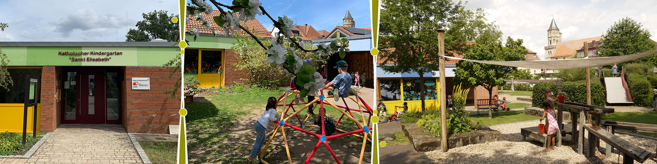 Slider im Kopf der Homepage der Kindertagesstätte St. Neunkirchen am Brand